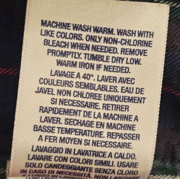 Ralph Lauren Boy Tartan Plaid Button Down Long Sleeve Shirt Navy L (14-16) - Picture 7 of 11